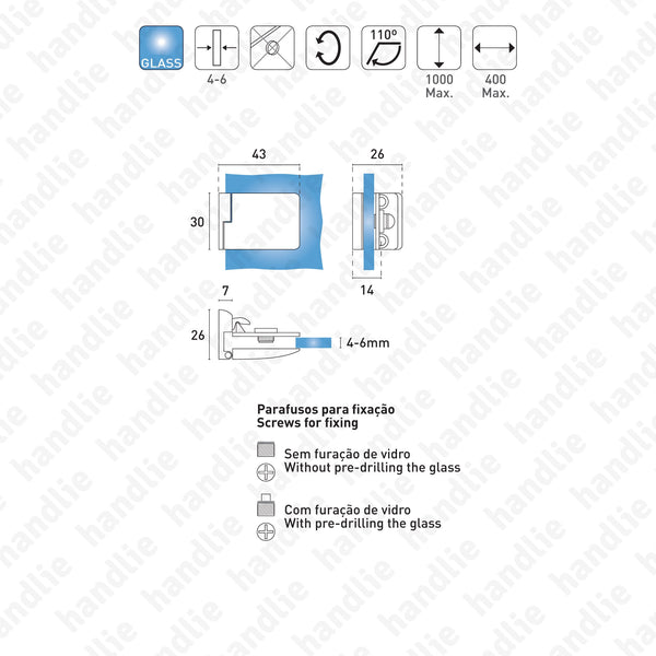 D.15.06.236 Passion Glass - Square - Central hinge