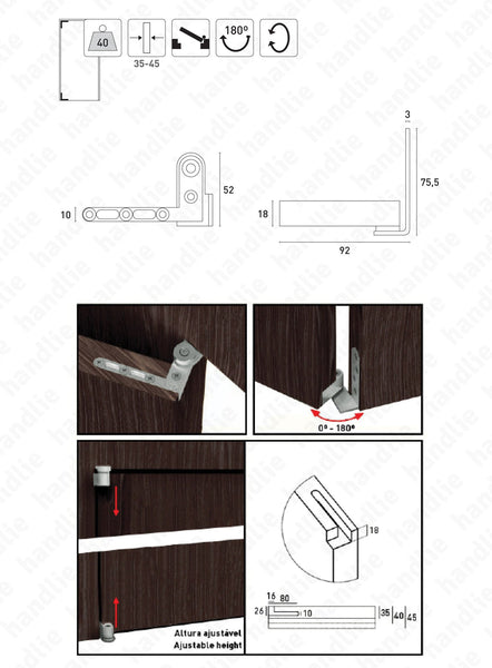 D.1965 - Pivot for single action doors - Stainless Steel