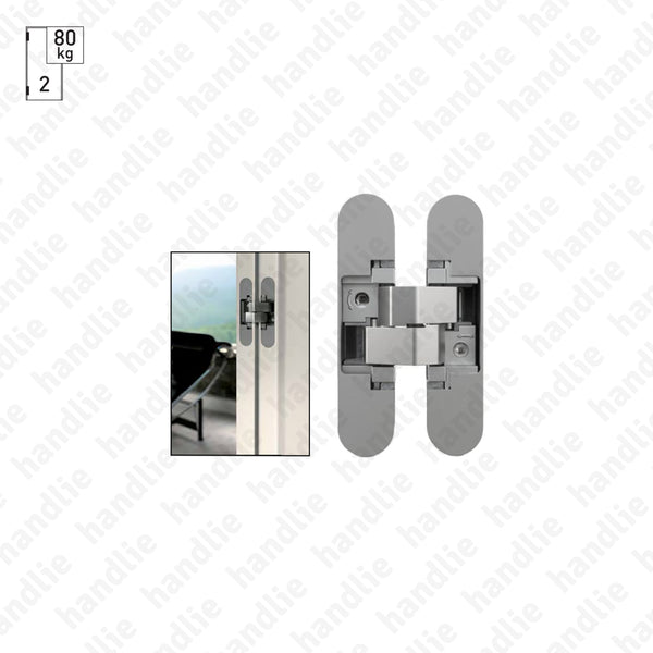 D.580.3D - 3D Concealed hinge - Load capacity 80 Kg
