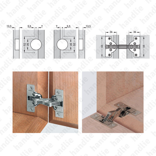 D.6582 Cup hinge for furniture for doors with 45º mitre handlie europe
