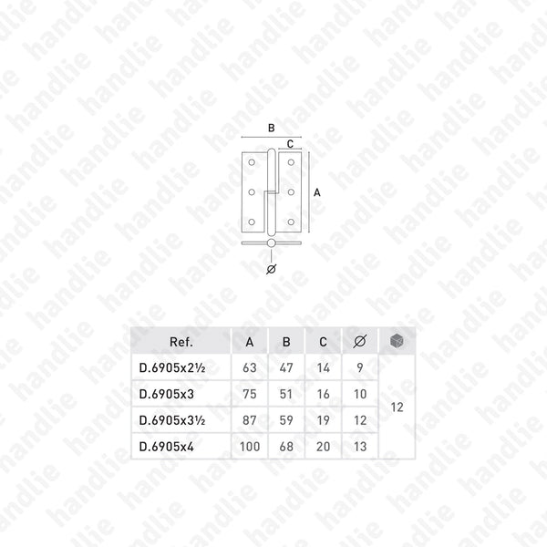 D.6905 - Lift Off Hinge - Brass