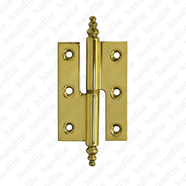 D.6911 - Lift Off Hinge with finial - Brass