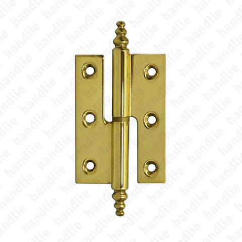 D.6911 - Lift Off Hinge with finial - Brass