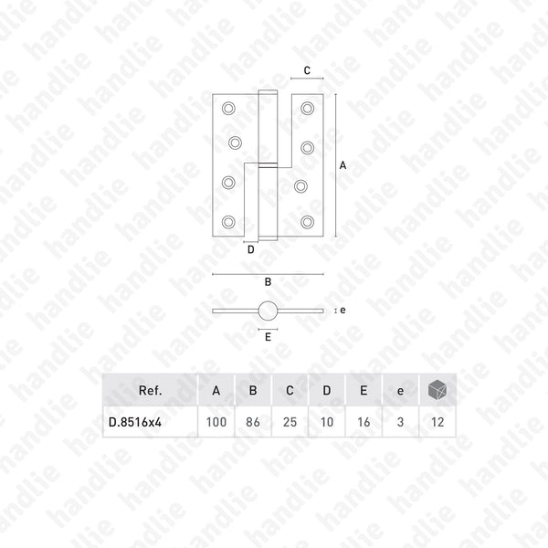 D.8516 - Lift Off Hinge - Stainless Steel