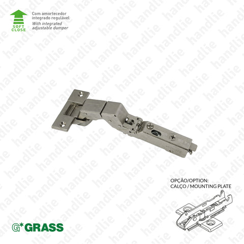 D.GRA.F029.140.334 - "TIOMOS" M9 hinge, 110º - With soft-close - 4D Adjustment | GRASS