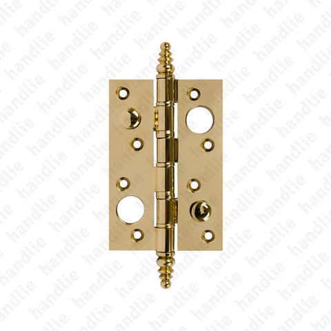 DS.407.P - Security butt hinge with finial 127x82 - BRASS