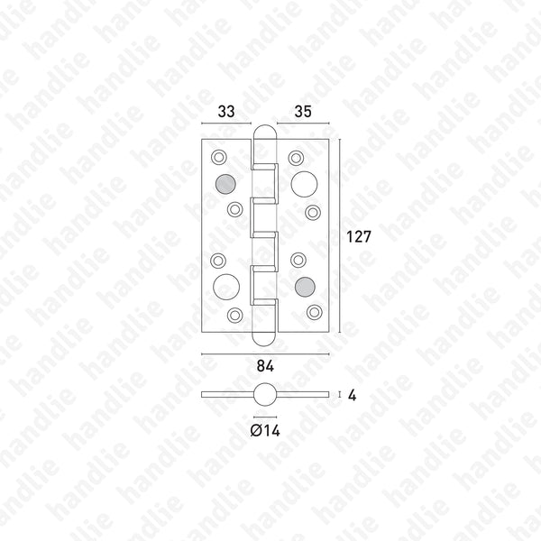 DS.407 - Security butt hinge - Brass