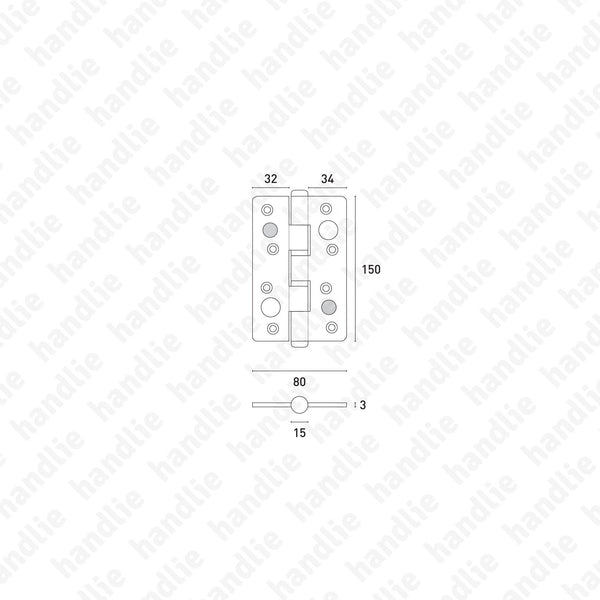 DS.571 - Security butt hinge - Stainless Steel