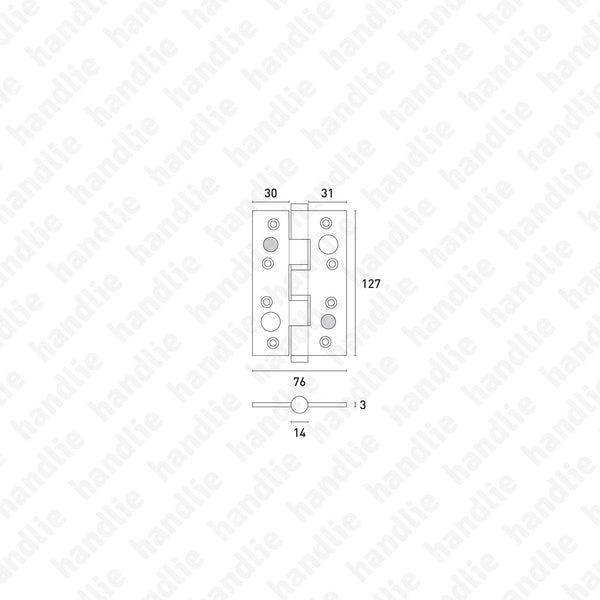 DS.8022 - Security butt hinge - Stainless Steel and Brass