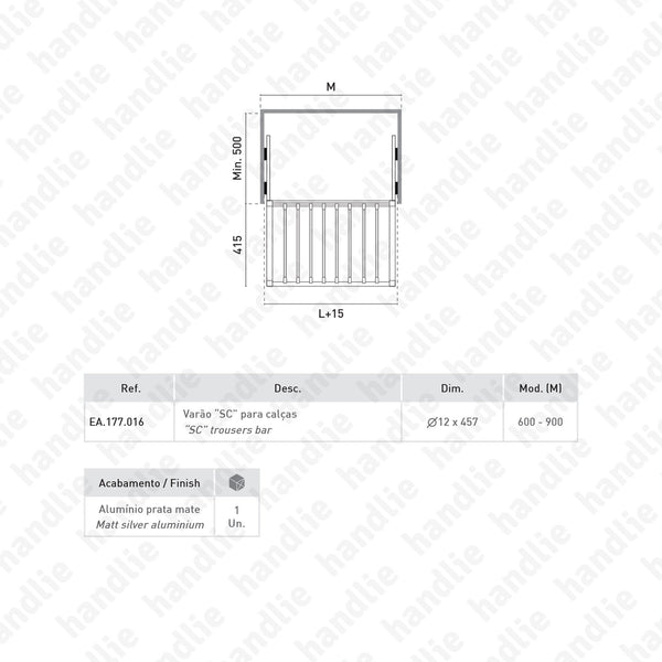 KIT EA.177.016 - Rod kit for trousers - SC SQUARE CLOSET