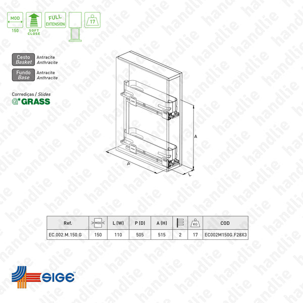 EC.002.M - Multipurpose base pull-out for front door application - GRASS
