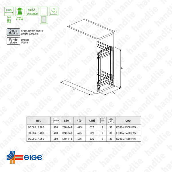 EC.004.IP - Multipurpose base pull-out for front door application