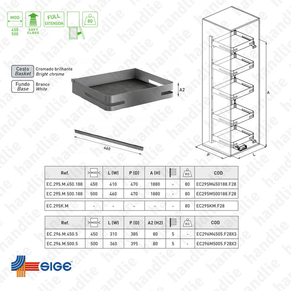 KIT EC.295.M - Multipurpose larder with 5 baskets