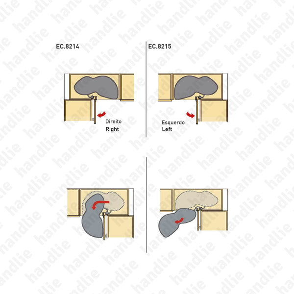 EC.8214 / EC.8215 - Magic corner with damper (Soft-Close)