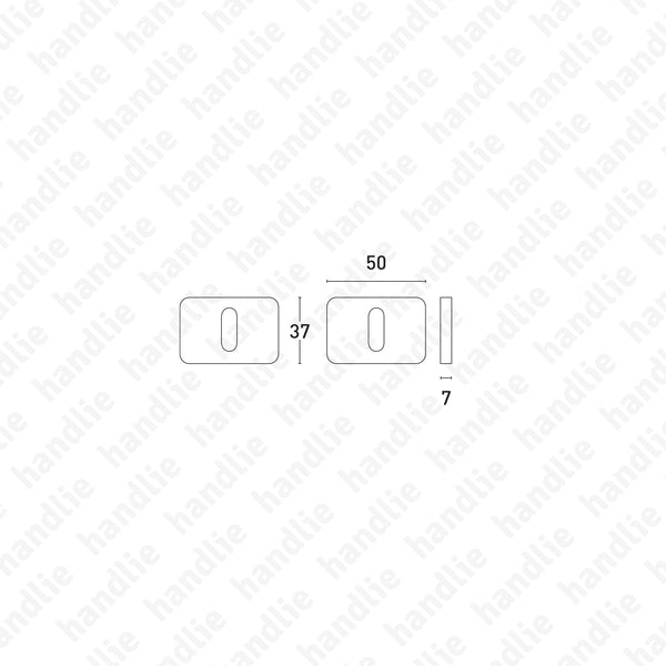 ENT.R01.KN - Standard escutcheon pair - OBLIQ