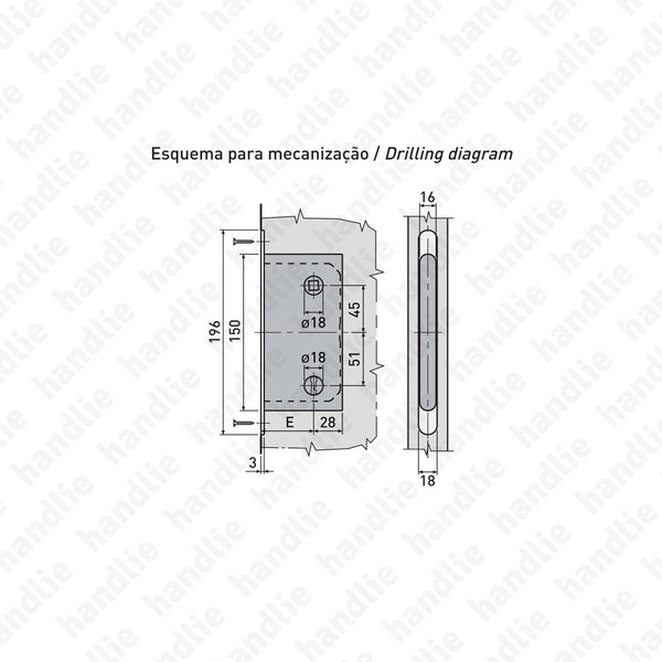 F.110.1.01.R - Mediana Evolution - Mortise lock with key
