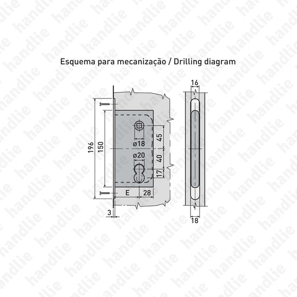 F.110.91.03 - Mediana Polaris - Magnetic mortise lock for Euro Cylinder