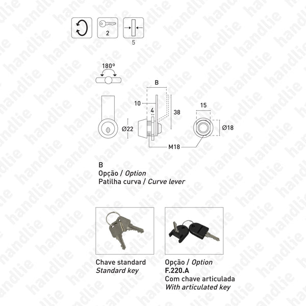 F.280 - Cam lock for metal furniture