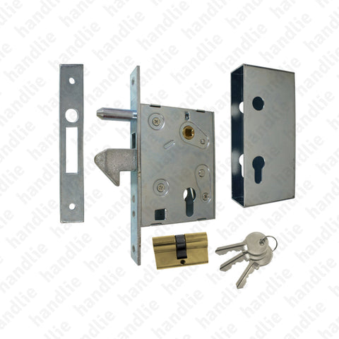 F.447.4.03 with hook - Mortise lock with strong oscillating hook for euro cylinder
