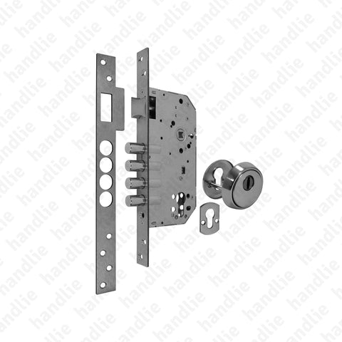 F.750.1.03 - Security mortise lock (1 locking point) for euro cylinder - STAINLESS STEEL