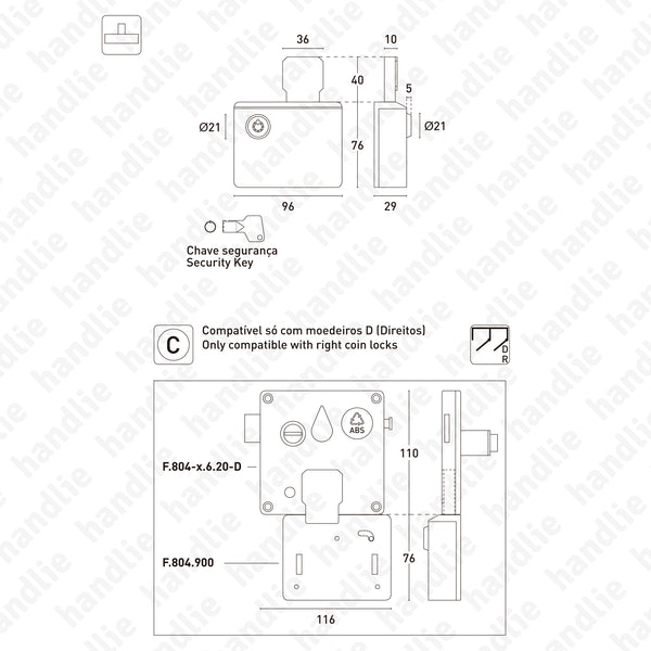F.804.900 - Coin collect box for coin lock