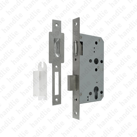 F.880.5.03 With Roller- Mortise lock Euro Cylinder - Stainless Steel
