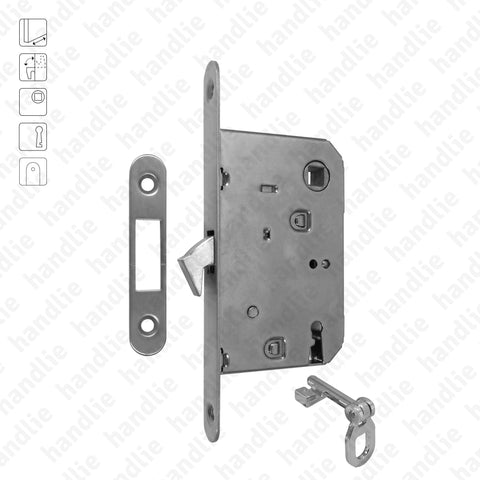 F.888.4.01.R - Mortise lock with retractable hook - With follower and folding key