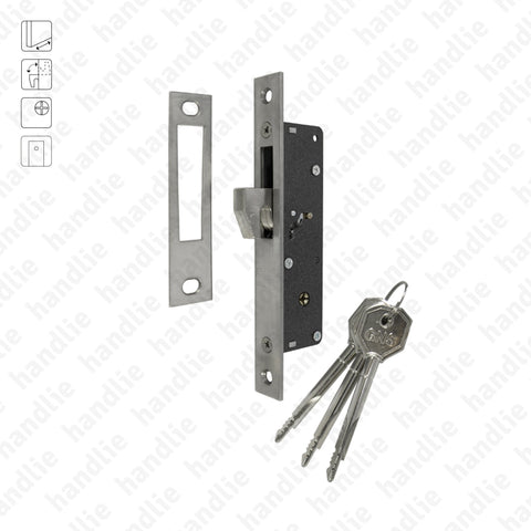 F.981.8.05 - Mortise lock with retractable hook with cross key cylinder