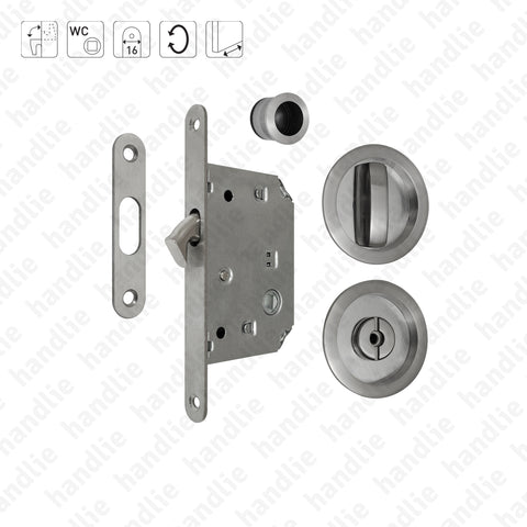 F.KIT.65 - Lock Kit with flush handles with Knob + Emergency Release