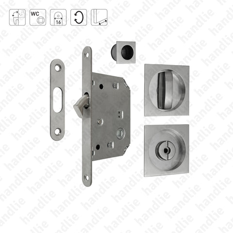 F.KIT.67 - Lock Kit with flush handles with Knob + Emergency Release