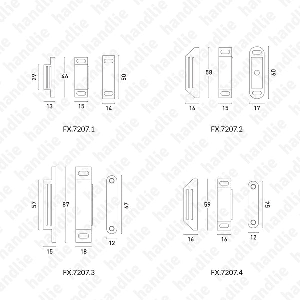 FX.7207 - Magnetic catches for furniture - White / Brown