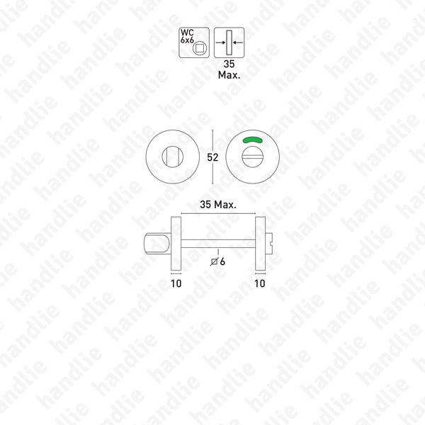 FX.IN.8234 - WC turn and release with indicator - Matt Black
