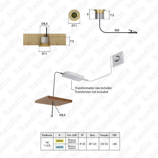 IL.103 - Mini LED Downlight / 12V - Recess mounted