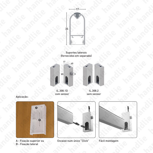 IL.308 - Profile for LED strip - Rail for wardrobe