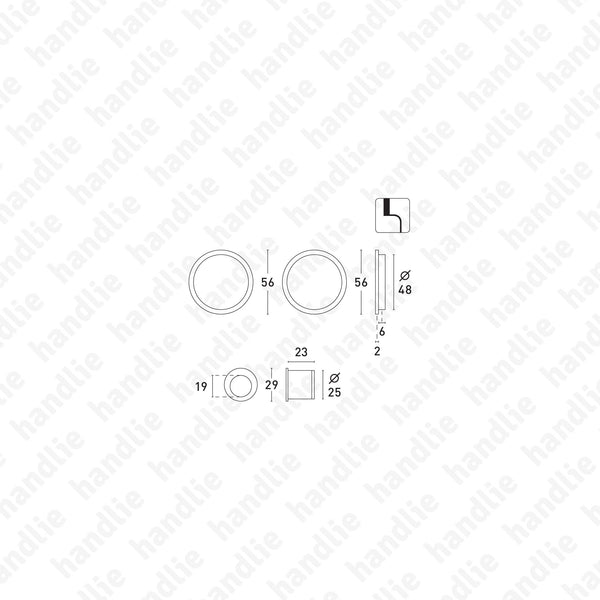 CE.KIT.34 - Round flush handle kit  Ø56