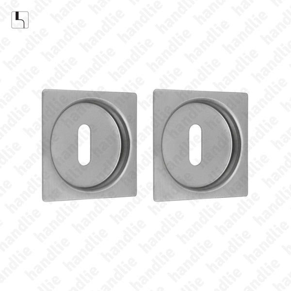 CE.KIT.45.SD - Square flush handle ⧄56 kit with standard keyhole - Stainless Steel
