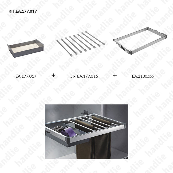 KIT EA.177.017 - Rod kit for trousers + Basket - SC SQUARE CLOSET