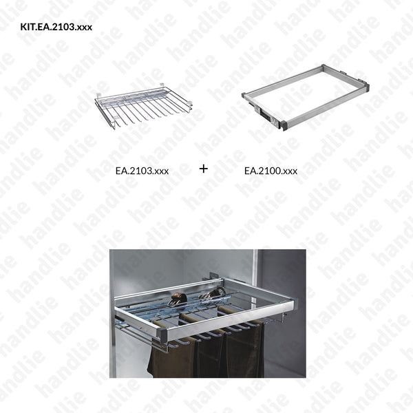 KIT EA.2103 - Trouser rack kit with accessory organisers - SC SQUARE CLOSET