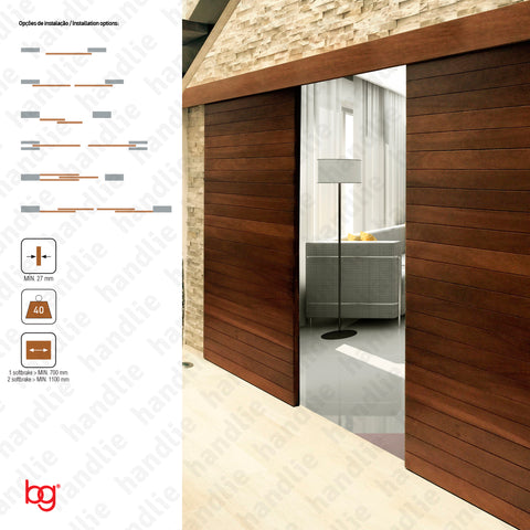 Classic Timber SF-P44 - Dividers and passage sliding wooden door system - up to 40Kg per leaf - Doors 1m