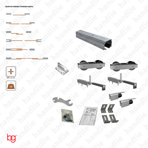 Classic Timber SF-RA60 - Dividers and passage sliding wooden door system - up to 60Kg per leaf - Doors 1m
