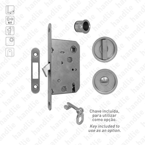 KIT F.30 - Lock Kit with flush handles with Knob + Emergency Release