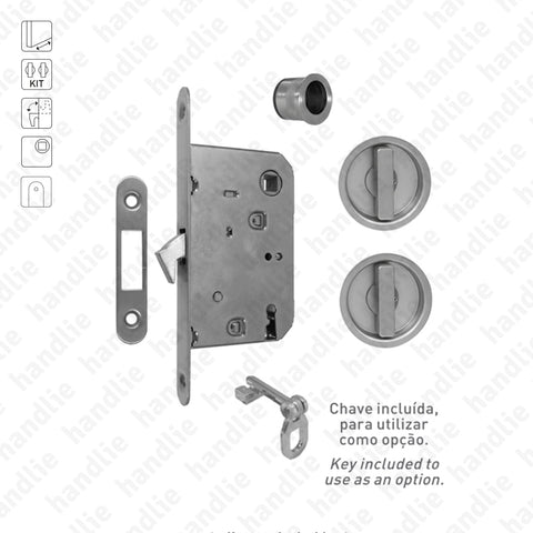 KIT F.32 - Lock Kit with flush handles with Knob + Knob