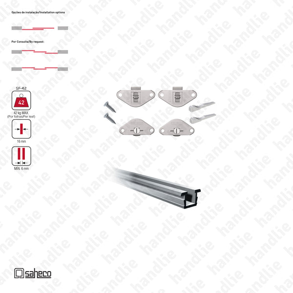 Substenta Timber KIT SF-42 - Sliding door systems for wooden furniture and wardrobes / Supported - Up to 42Kg per leaf | SAHECO