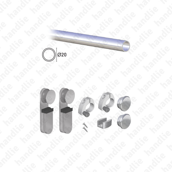 SV-I45 - Track and rollers kit for passage sliding glass doors - Up to 45Kg - STAINLESS STEEL | SAHECO