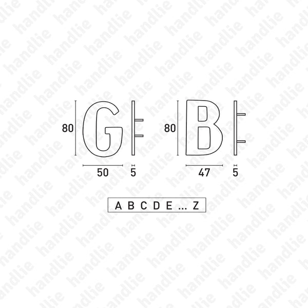 LET.8 - Letters (A to Z) - 80mm - Aluminium