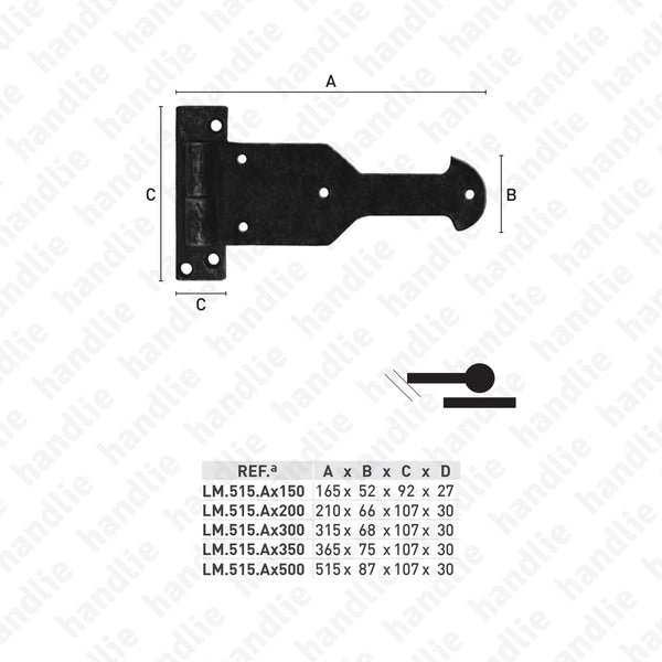 LM.515.A - Band hinge for shutters - Brass