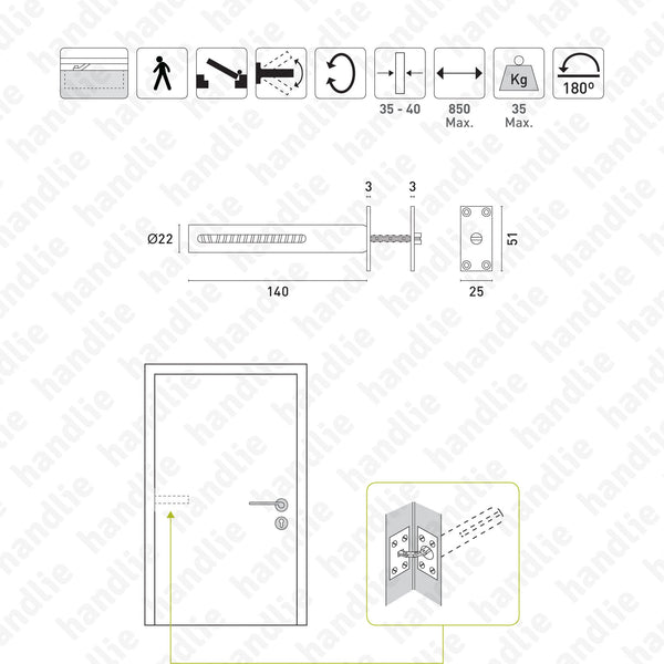 M.140 - Concealed chain door closer