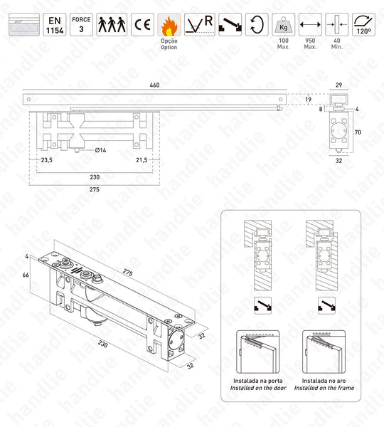 ML.21.801 - Concealed overhead door closer for single action doors