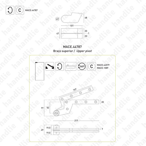 MACE.1089 - Cover caps for top pivot MACE.44787 | GEZE