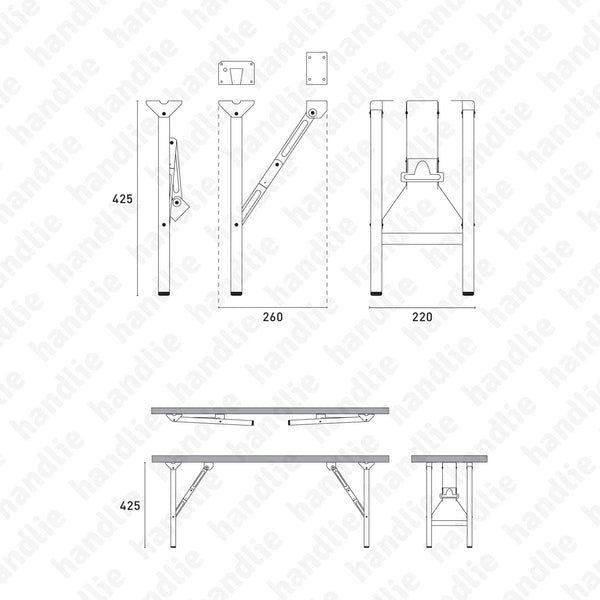 P.350.01 - Folding legs for benches